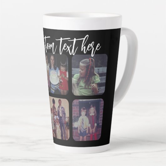 Tasse Latte 6 Photo Collage avec script de rebond tendance - n (Angle droit)