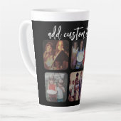 Tasse Latte 6 Photo Collage avec script de rebond tendance - n (Angle gauche)