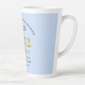 Tasse Latte 70e anniversaire 1952 Elégant Blue Grey Gold Chic (Droite)