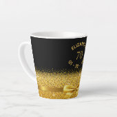 Tasse Latte 70e anniversaire arc en or noir (Angle gauche)