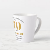 Tasse Latte 70e anniversaire Elegant Chic Modèle Nom et messag (Angle droit)
