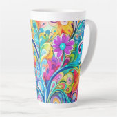 Tasse Latte 70s 60s Psychedelic Hippy Retro Hip (Angle droit)