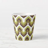 Tasse Latte 70s Bold Modern Retro Ogee Motif in Greens (Devant)