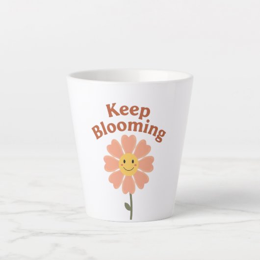 Tasse Latte 70s Style Happy Flower Graphic (Devant)