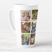 Tasse Latte 8 Collage photo Meilleur papa jamais (Angle gauche)