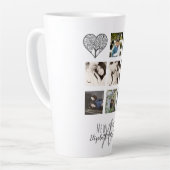 Tasse Latte 8 x PHOTO COLLAGE Newlywed Personalized WEDDING (Angle gauche)
