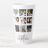 Tasse Latte 8 x PHOTO COLLAGE Newlywed Personalized WEDDING (Devant)