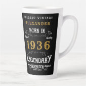 Tasse Latte 90th Birthday 1936 Legendary Retro (Droite)