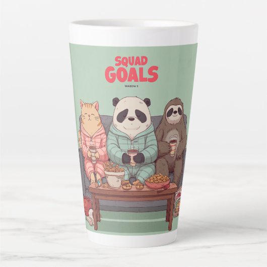 Tasse Latte A Cat, Sloth, and Panda's Ultimate Netflix Night (Devant)
