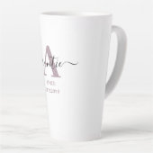 Tasse Latte A est pour Tante Elegant Script Monogram Mauve (Angle droit)