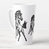 Tasse Latte A Frisky Jumping Horse in the Wild (Angle gauche)