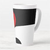 Tasse Latte À M. Redd : Noir, blanc et rouge Abstraits (Angle droit)