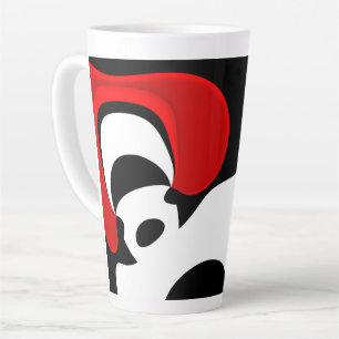 Tasse Latte À M. Redd : Noir, blanc et rouge Abstraits