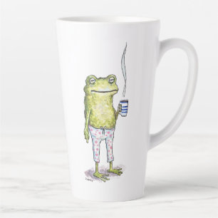 Tasse Latte À moitié endormi en pyjama de grenouille