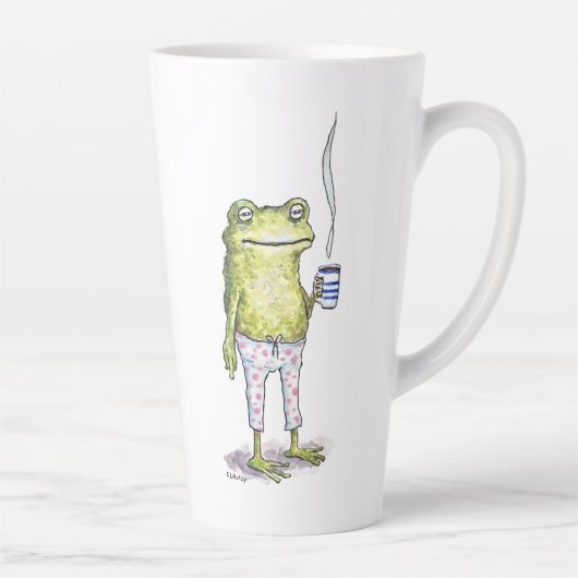 Tasse Latte À moitié endormi en pyjama de grenouille (Droite)