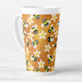 Tasse Latte Abeilles en effervescence (Orange Brûlé) (Angle gauche)