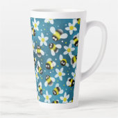 Tasse Latte Abeilles en peluche (bleu Denim) (Droite)