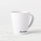 Tasse Latte Abondance. - Nettoyer le texte noir et blanc (Angle droit)