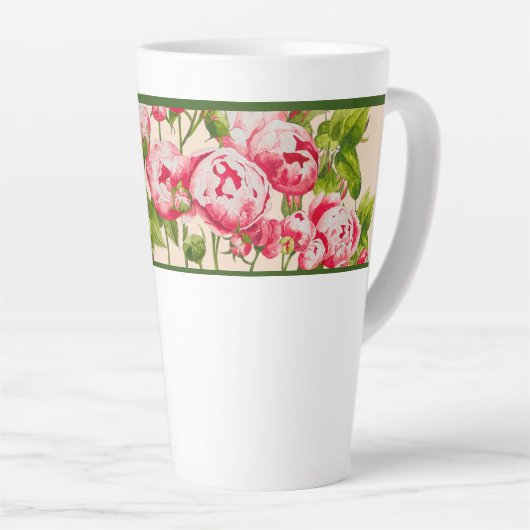 Tasse Latte Abondance rosée sur une grande tôle (B) (Angle droit)