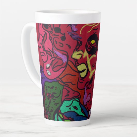 Tasse Latte Abstract Moon Galaxy Art (Angle gauche)