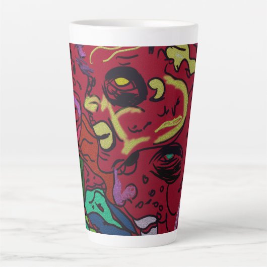 Tasse Latte Abstract Moon Galaxy Art (Devant)