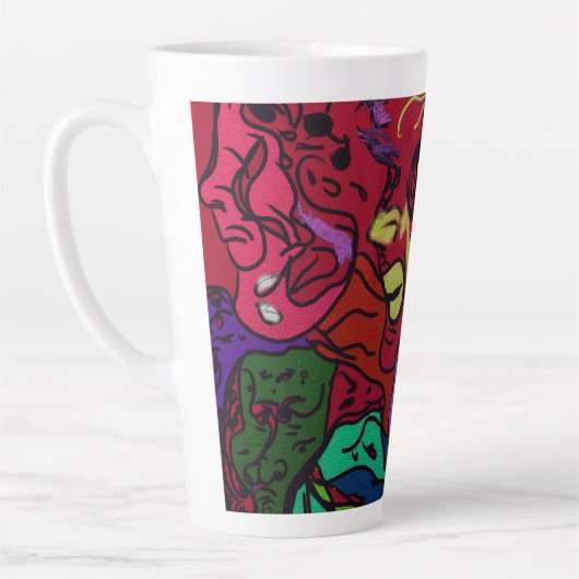 Tasse Latte Abstract Moon Galaxy Art (Gauche)