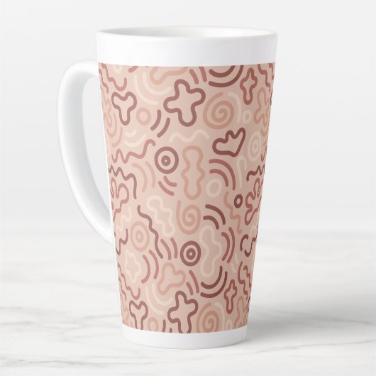 Tasse Latte Abstract Party Doodle Pattern (Angle gauche)