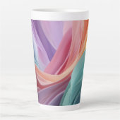 Tasse Latte Abstract Pastel Fabric Waves  (Devant)