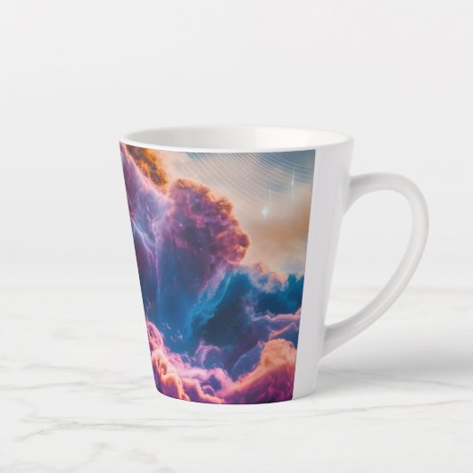 Tasse Latte Abstract Space Nebula Art - Colorful Cosmic (Droite)