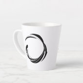 Tasse Latte Abstract Swirl Circle Design – curved ring artwork (Angle gauche)