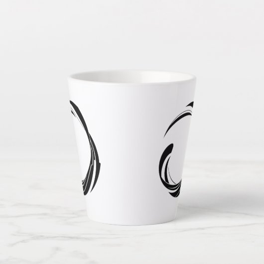 Tasse Latte Abstract Swirl Circle Design – curved ring artwork (Devant)