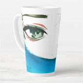 Tasse Latte abstract women face (Angle gauche)
