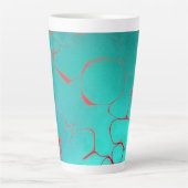 Tasse Latte Abstrait 16 Azure, Bleu tacheté, Orange/rouge (Devant)