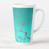 Tasse Latte Abstrait 16 Azure, Bleu tacheté, Orange/rouge (Droite)