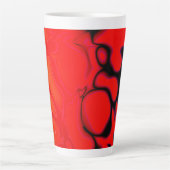 Tasse Latte Abstrait 3 orange et rouge en noir foncé (Devant)