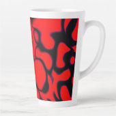 Tasse Latte Abstrait 3 orange et rouge en noir foncé (Droite)