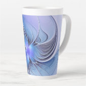 Tasse Latte Abstrait Art Fractal Lavande Bleu (Angle droit)
