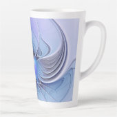 Tasse Latte Abstrait Art Fractal Lavande Bleu (Droite)