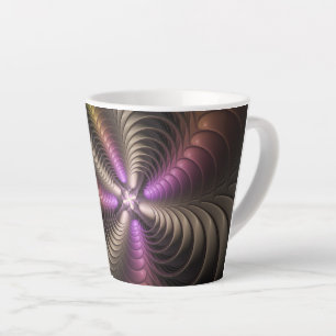 Tasse Latte Abstrait brillant Trippy coloré 3D Fractal Art