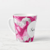 Tasse Latte Abstrait de verre d'argent rose (Angle gauche)