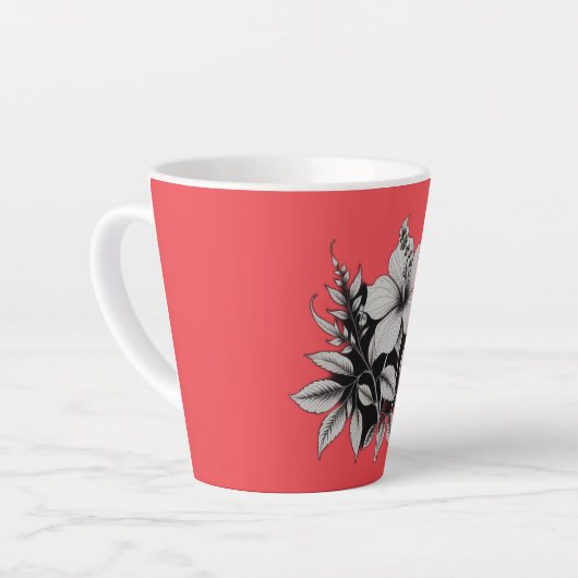 Tasse Latte abstrait floral (Angle gauche)