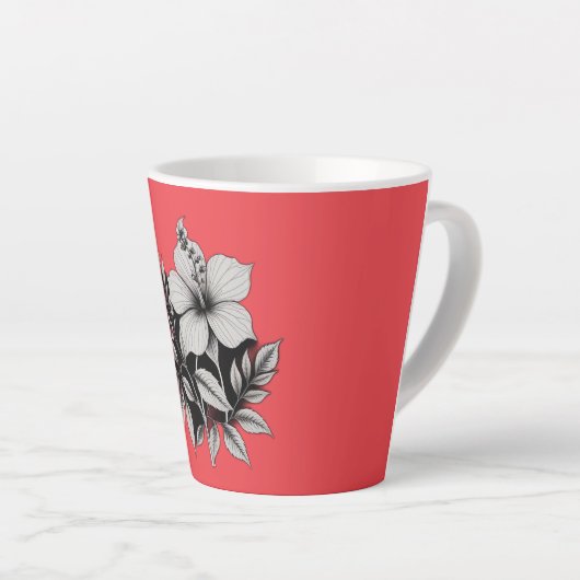 Tasse Latte abstrait floral (Angle droit)