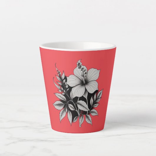 Tasse Latte abstrait floral (Devant)