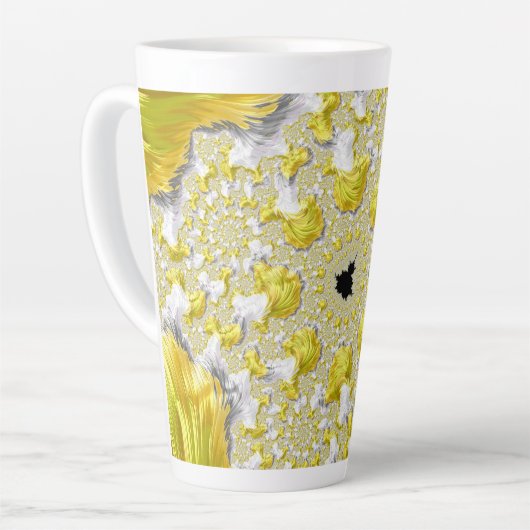 Tasse Latte Abstrait Gold Fractal (Angle gauche)