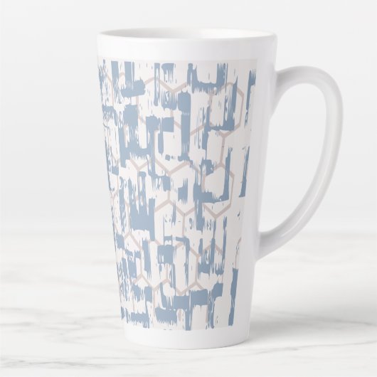 Tasse Latte Abstrait Gris Bleu (Droite)