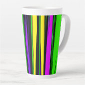 Tasse Latte Abstrait Mardi Gras Stripes (Angle droit)