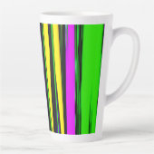 Tasse Latte Abstrait Mardi Gras Stripes (Droite)