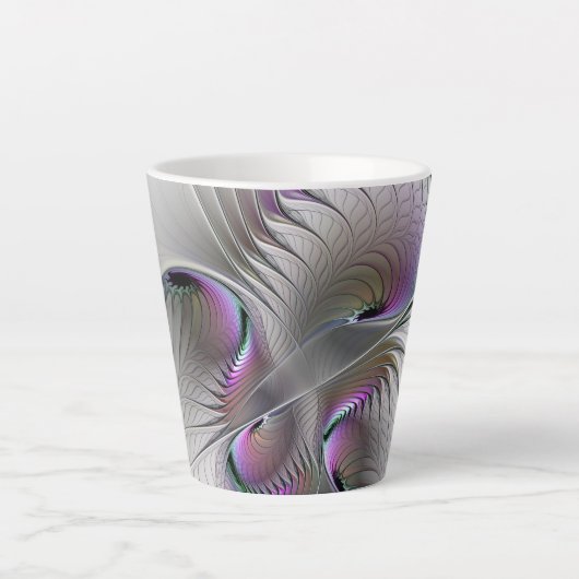 Tasse Latte Abstrait moderne Shy Imaginaire Figure Fractal Art (Devant)