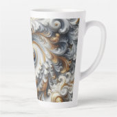Tasse Latte Abstrait Moderne Swirling or, noir et blanc (Droite)