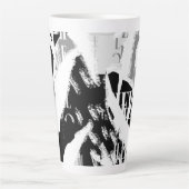 Tasse Latte Abstrait noir blanc gris (Devant)
